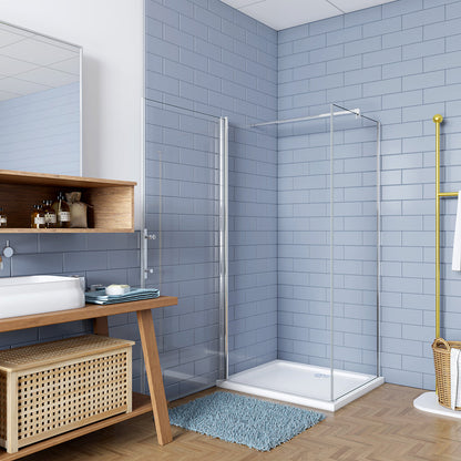 197 Höhe Drehtür 100 mit Seitenwand 80 cm Duschtasse