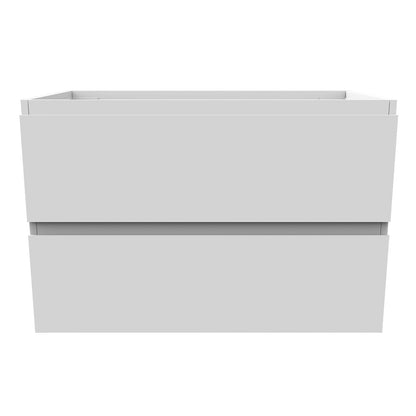 Badezimmermöbel 80cm Mineralguss Waschtisch mit Unterschrank Badmöbel set Badezimmerschränke mit 2 Soft-Close Schubladen Weiß Matt