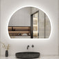 LED Badspiegel 80x60cm Halbrund Badspiegel mit Beleuchtung Anti-Beschlag Wand/Touchschalter 3 Lichfarbe Dimmbar Kalt/Neutral/Warmweiß Badezimmerspiegel Lichtspiegel IP44