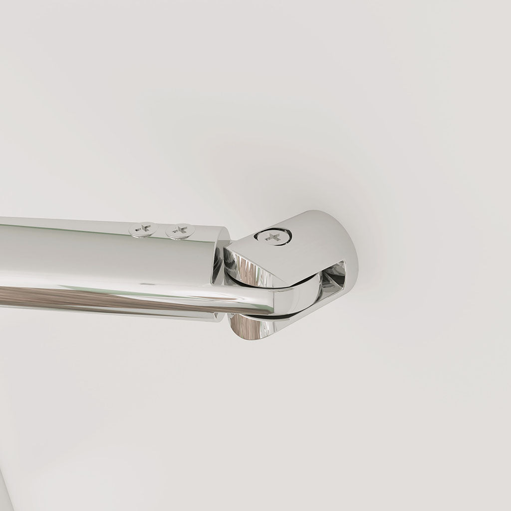 1cm glas Walk In als Eckdusche 100+70 mit Stabilisationsstange 70-120cm