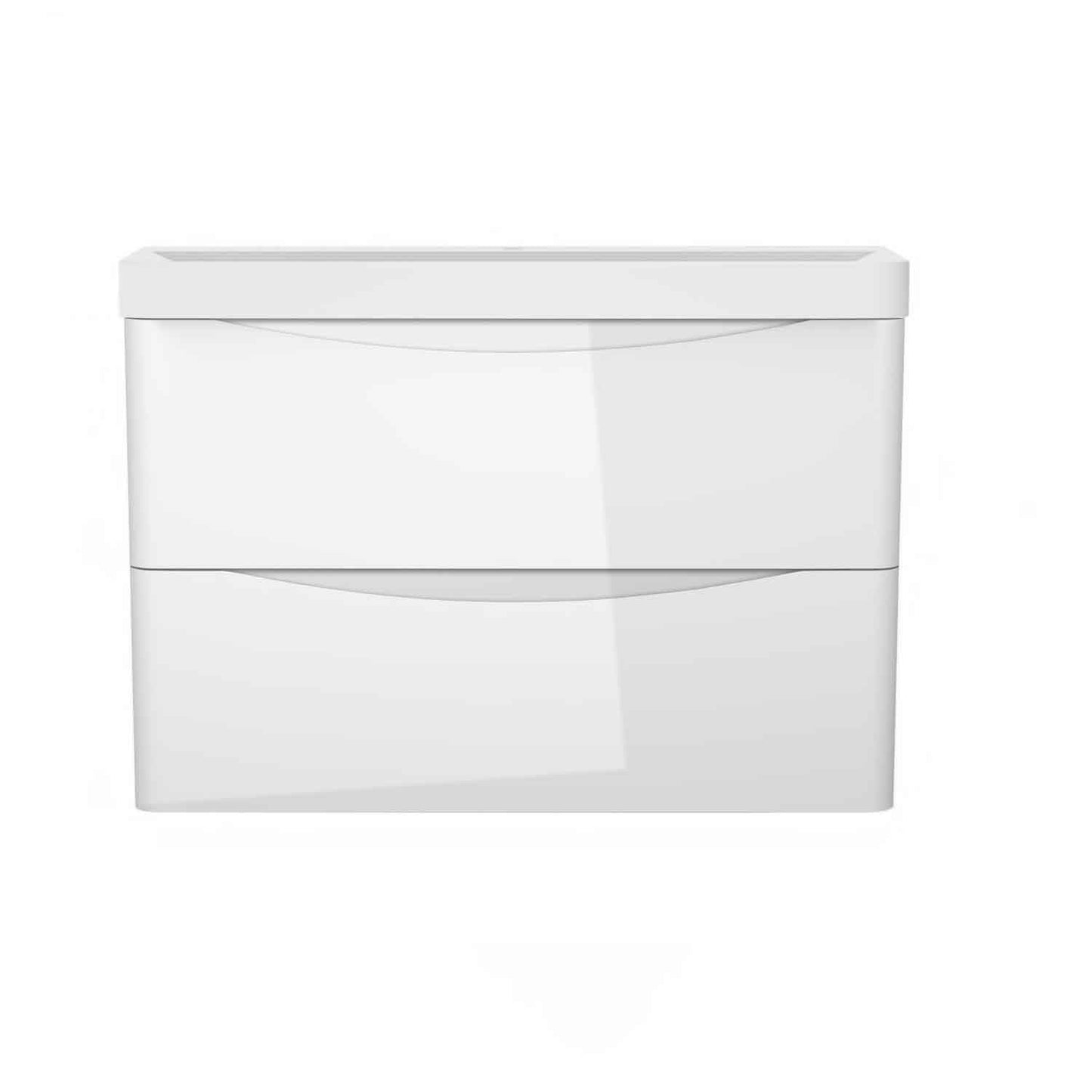 Badmöbel Set 80 cm  Vormontiert Weiß Waschbecken mit Unterschrank inkl. 2-Schubladen Soft-Close Funktion