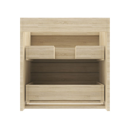 Badezimmermöbel 50cm Mineralguss Waschtisch mit Unterschrank Badmöbel set Badezimmerschränke mit 2 Soft-Close Schubladen Eiche Matt