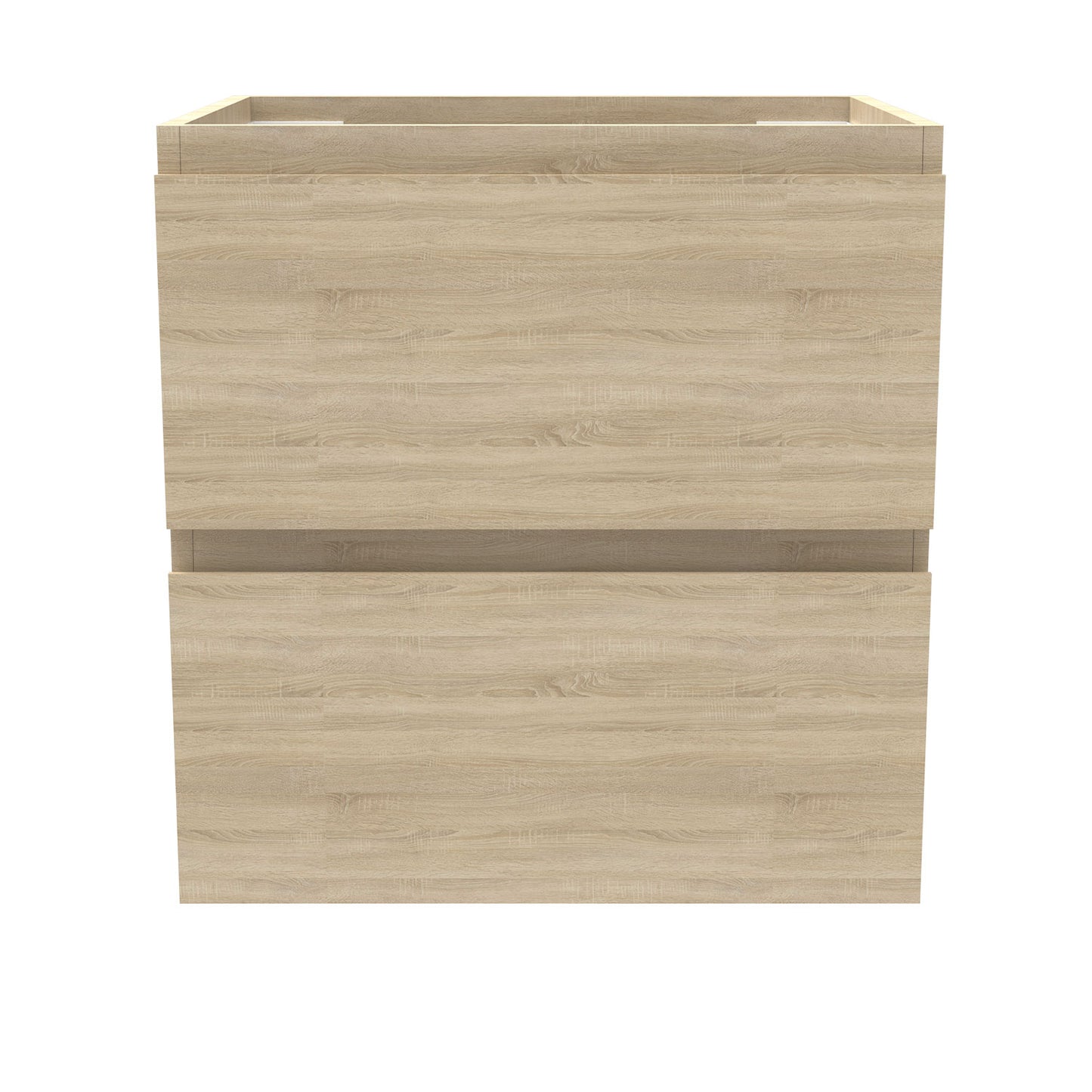 Badezimmermöbel 50cm Mineralguss Waschtisch mit Unterschrank Badmöbel set Badezimmerschränke mit 2 Soft-Close Schubladen Eiche Matt