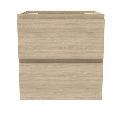 Badezimmermöbel 50cm Mineralguss Waschtisch mit Unterschrank Badmöbel set Badezimmerschränke mit 2 Soft-Close Schubladen Eiche Matt
