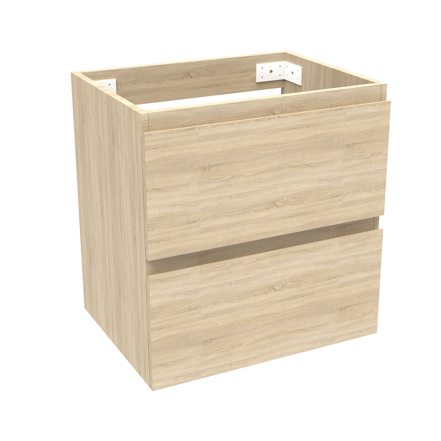 Badezimmermöbel 50cm Mineralguss Waschtisch mit Unterschrank Badmöbel set Badezimmerschränke mit 2 Soft-Close Schubladen Eiche Matt