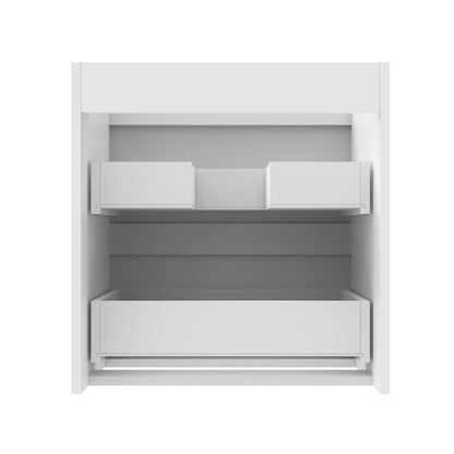 Badezimmermöbel 50cm Keramik Waschtisch mit Unterschrank Badmöbel set Badezimmerschränke mit 2 Soft-Close Schubladen Weiß Matt