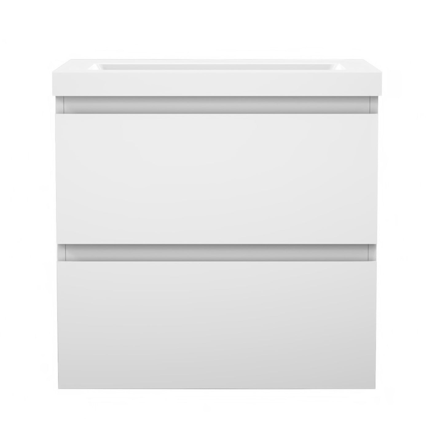 Badezimmermöbel 50cm Mineralguss Waschtisch mit Unterschrank Badmöbel set Badezimmerschränke mit 2 Soft-Close Schubladen Weiß Matt