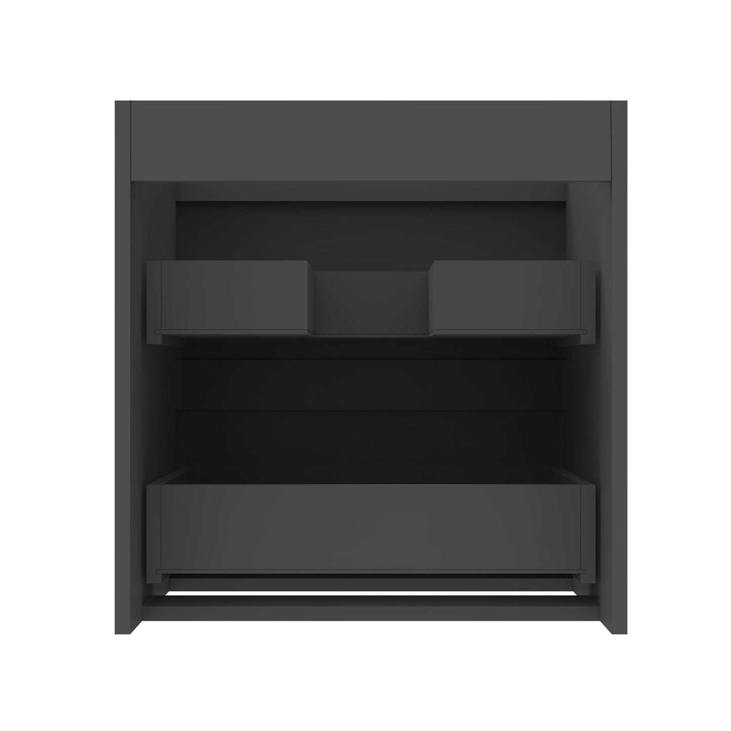 Badezimmermöbel 50cm Mineralguss Waschtisch mit Unterschrank Badmöbel set Badezimmerschränke mit 2 Soft-Close Schubladen Dunkelgrau Matt
