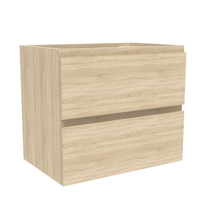 Badezimmermöbel 60cm Schwarz Mineralguss Waschtisch mit Unterschrank Badmöbel set Badezimmerschränke mit 2 Soft-Close Schubladen Eiche Matt