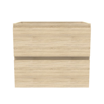 Badezimmermöbel 60cm Dickes Keramik Waschtisch mit Unterschrank Badmöbel set Badezimmerschränke mit 2 Soft-Close Schubladen Eiche Matt
