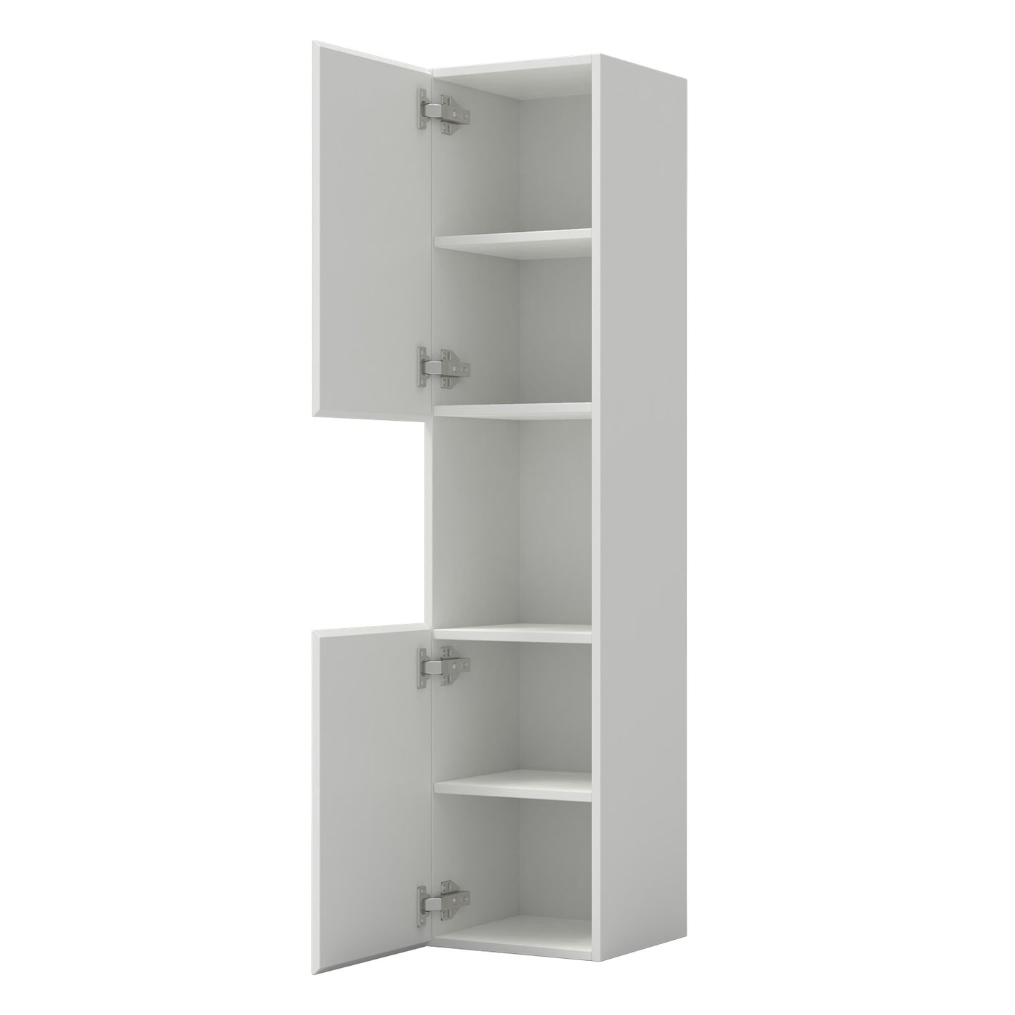 Hochschrank 131 cm hoch Hängeschrank Softclose Weiß-B
