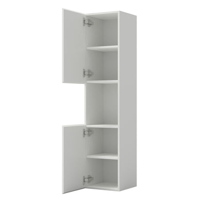 Hochschrank 131 cm hoch Hängeschrank Softclose Weiß-B