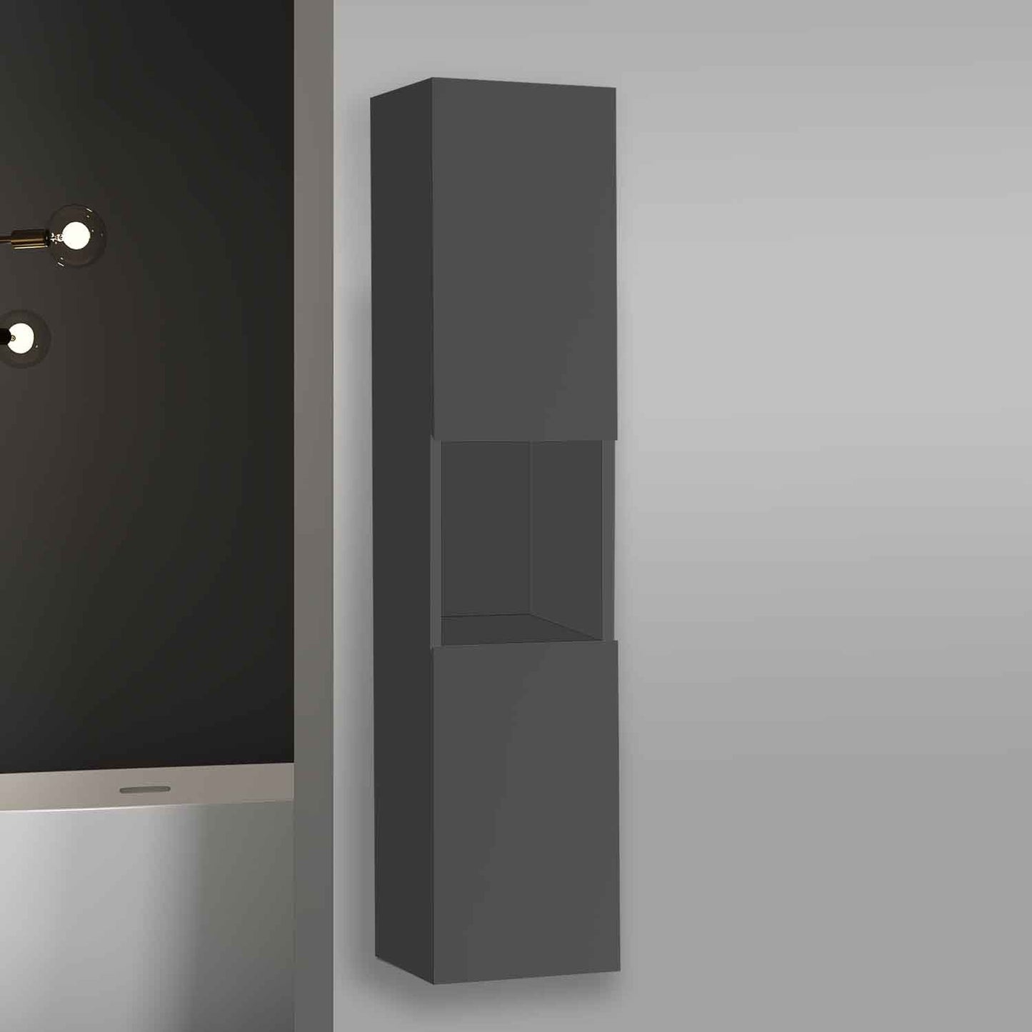 Hochschrank 130 cm Hängeschrank Badschrank Badezimmer Schrank Weiß Matt