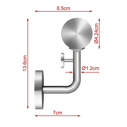 OZEAN Wandhandlauf Edelstahl 80-240 cm | 3mm verstärkte Lasche & 5mm Basis | Silber/Schwarz/Holzoptik