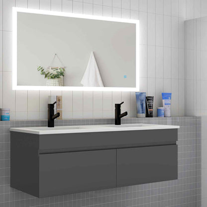 Badmöbel Set ADELA 120 cm Standschrank Anthrazit Waschbecken mit Unterschrank mit Soft-Close Funktion