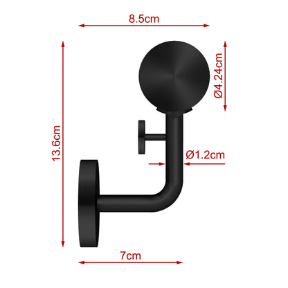 OZEAN Wandhandlauf Edelstahl 80-240 cm | 3mm verstärkte Lasche & 5mm Basis | Silber/Schwarz/Holzoptik