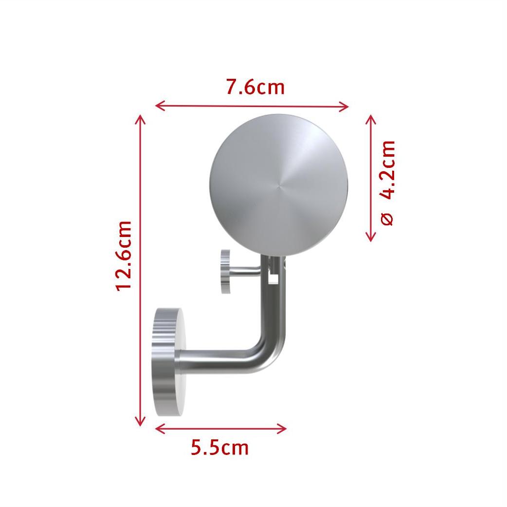 OZEAN Edelstahl Wandhandlauf Set - Silber - 80cm bis 200cm | Treppengeländer für Innen & Außen