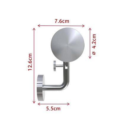 OZEAN Edelstahl Wandhandlauf Set - Silber - 80cm bis 200cm | Treppengeländer für Innen & Außen