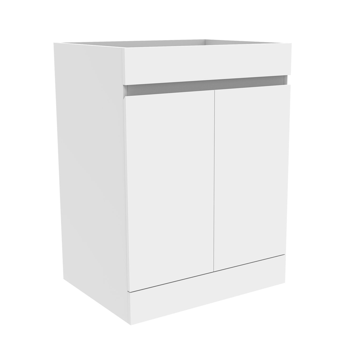 Badmöbel Set 50 cm Breit Weiß Matt Badezimmermöbel Mineralguss waschbecken mit unterschrank 2 Soft-Close Türen Standschrank