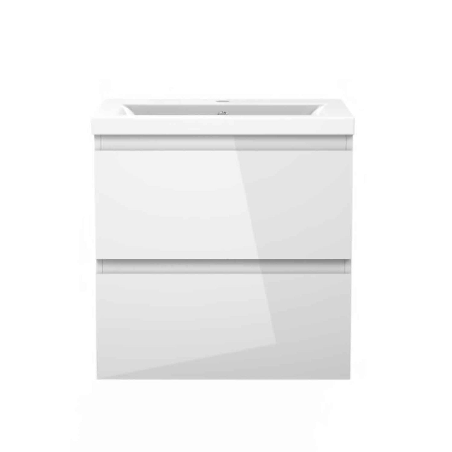 Badmöbel Set 50 cm  Vormontiert Weiß Waschbecken mit Unterschrank inkl. 2-Schubladen Soft-Close Funktion