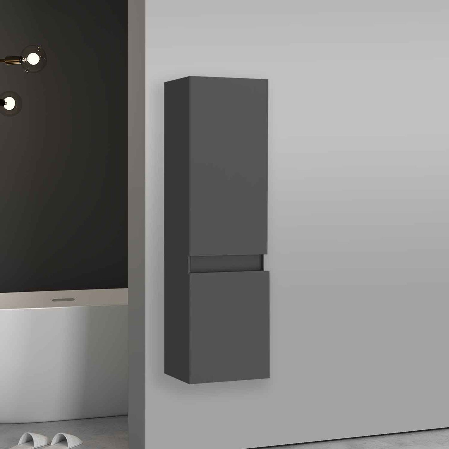 Hochschrank 110 cm Hängeschrank Badschrank Badezimmer Schrank Weiß Matt