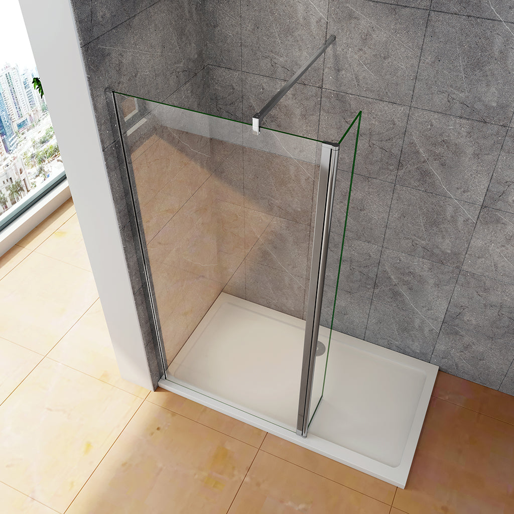30+30 H.200 cm Walk in Duschwänd mit Schwenkbar Stabilisationsstange 90cm dusche