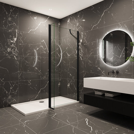 300+300 H.2000 mm Walk in Duschwänd mit Schwenkbar Stabilisationsstange 500mm für badezimmer