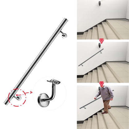 150 cm Handlauf Edelstahl Außentreppe, Wandhandlauf, Treppengeländer Edelstahl Innen und Außen