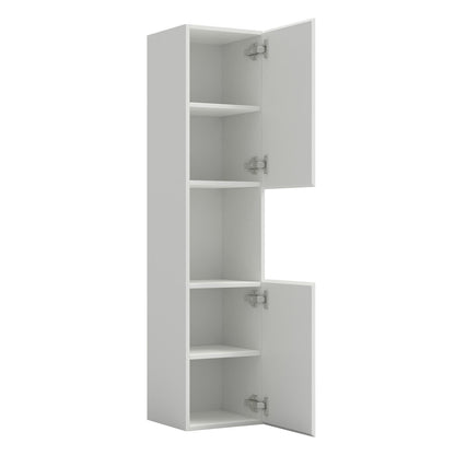 Hochschrank 131 cm hoch Hängeschrank Softclose Weiß-B