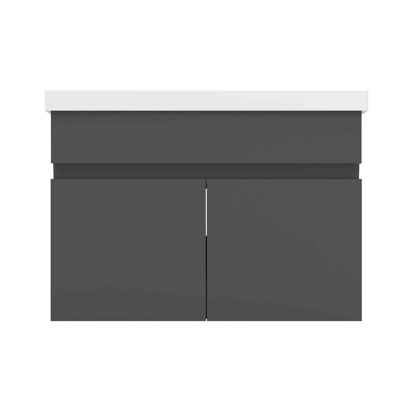 Badmöbel Set ADELA 60 cm Standschrank Anthrazit Waschbecken mit Unterschrank mit Soft-Close Funktion