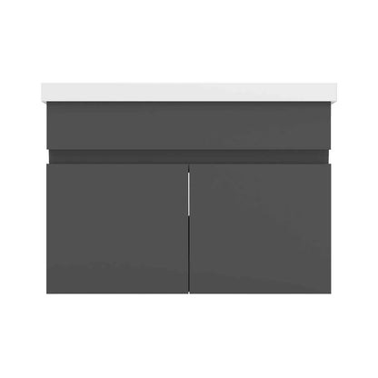 Badmöbel Set ADELA 60 cm Standschrank Anthrazit Waschbecken mit Unterschrank mit Soft-Close Funktion