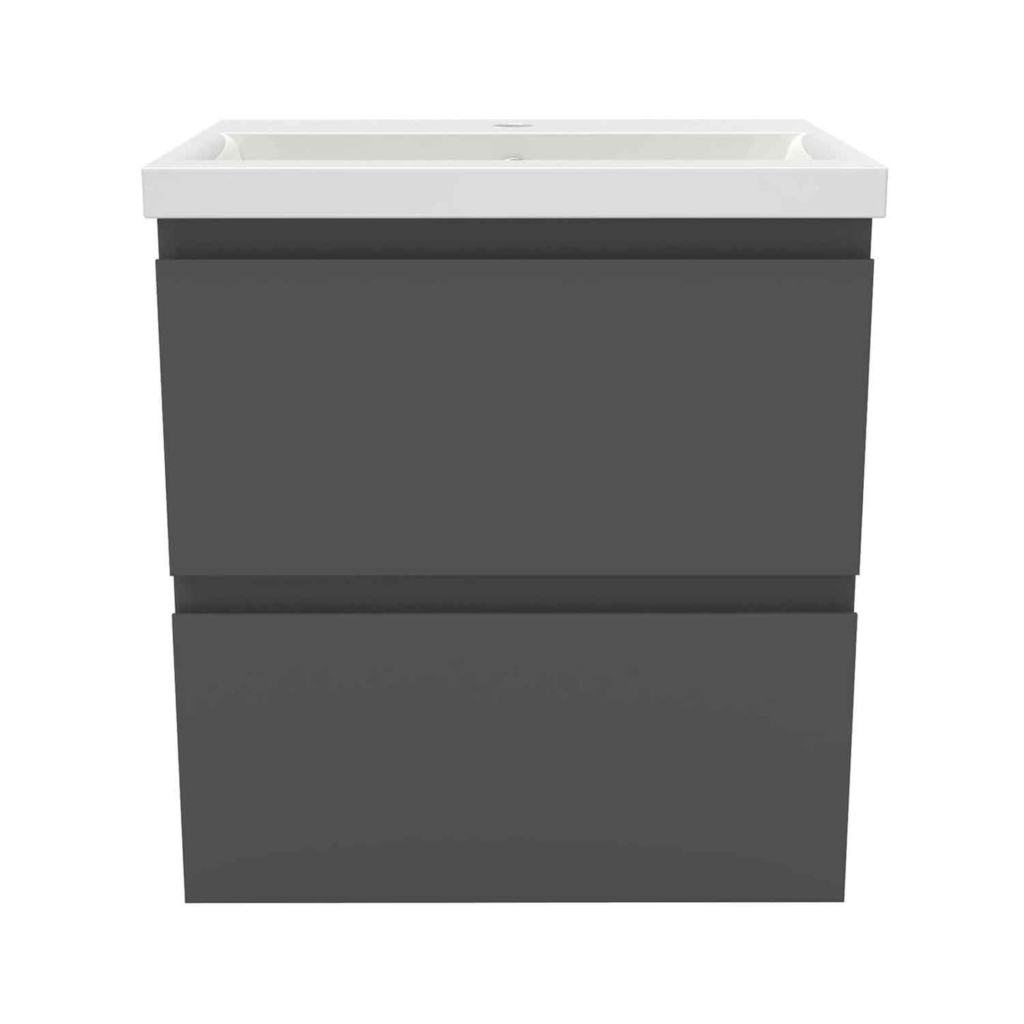 Badmöbel Set 50 cm Anthrazit Waschbecken mit Unterschrank Soft-Close
