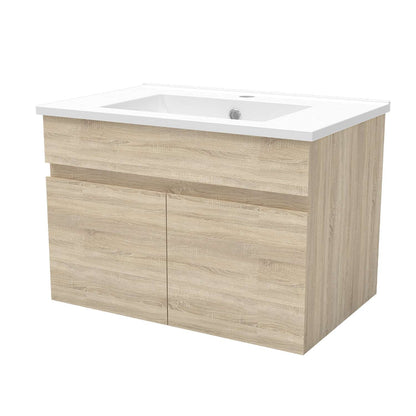 Badmöbel Set 60 cm Eiche Waschbecken mit Unterschrank Soft-Close