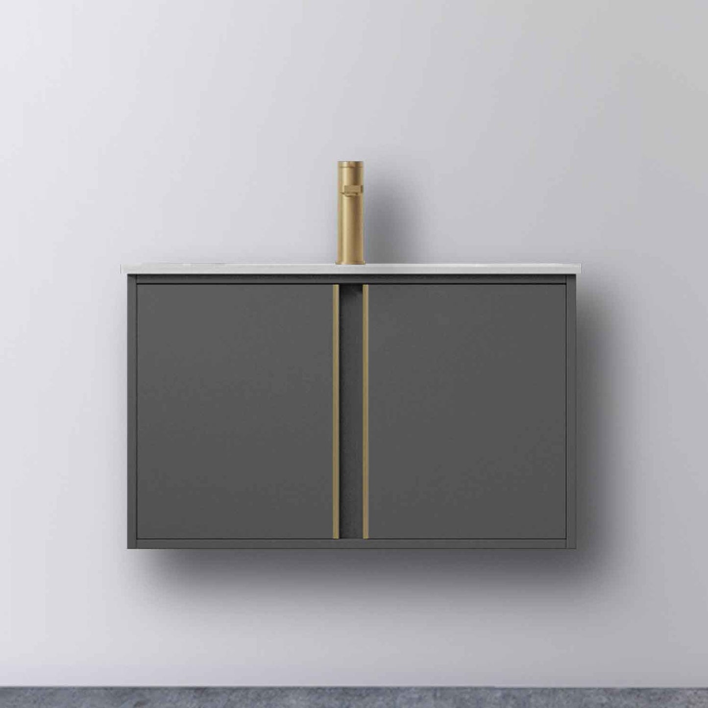 Badmöbel Set 80 cm Weiß Waschbecken mit Unterschrank inkl. 2-Tür Soft-Close Funktion