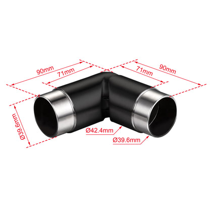 OZEAN Handlaufverbinder Edelstahl Ø 42,4 mm | Gerade oder Flexibel 90°-220° | Silber & Schwarz