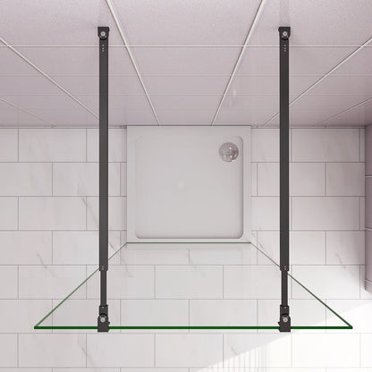 47.7 H.200 cm 10cm Walk in Duschwänd mit 2xStabilisationsstange 73-120cm für badezimmer