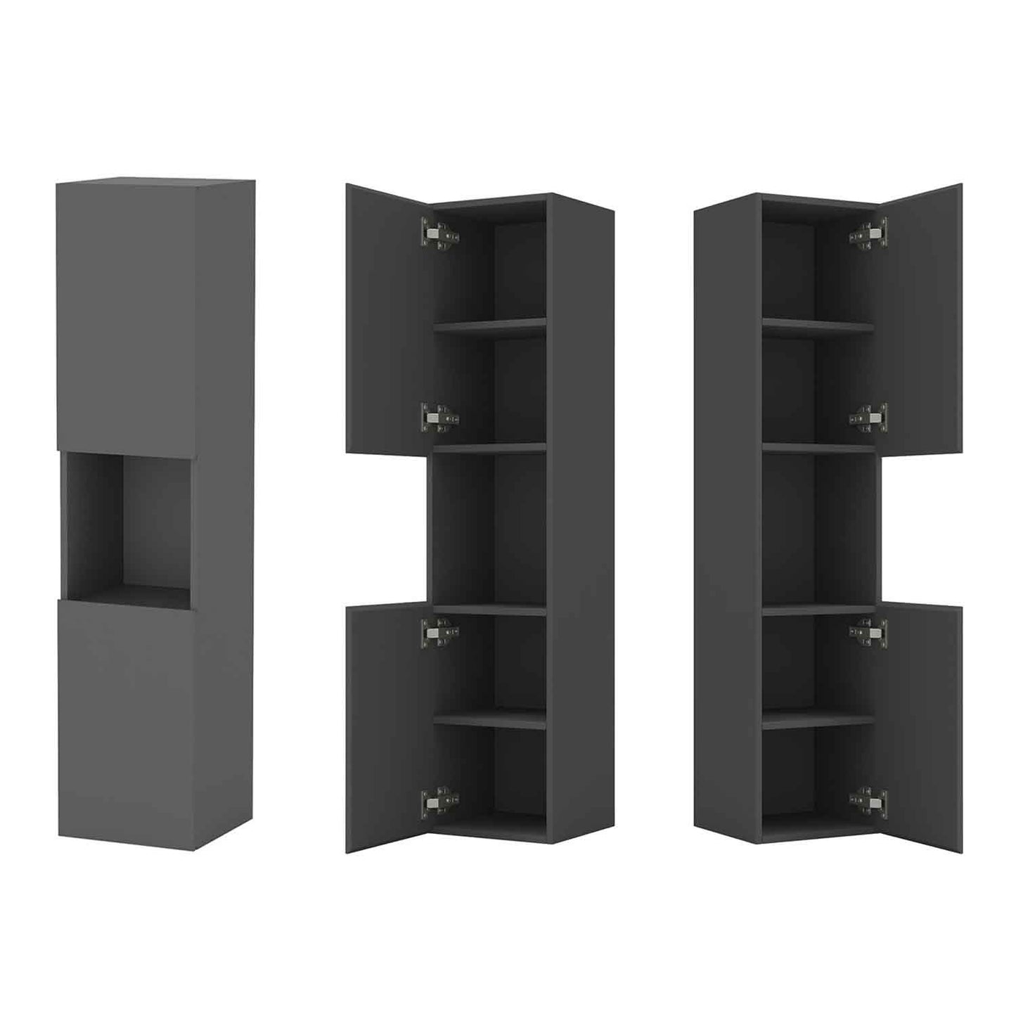 Hochschrank 130 cm Hängeschrank Badschrank Badezimmer Schrank Weiß Matt