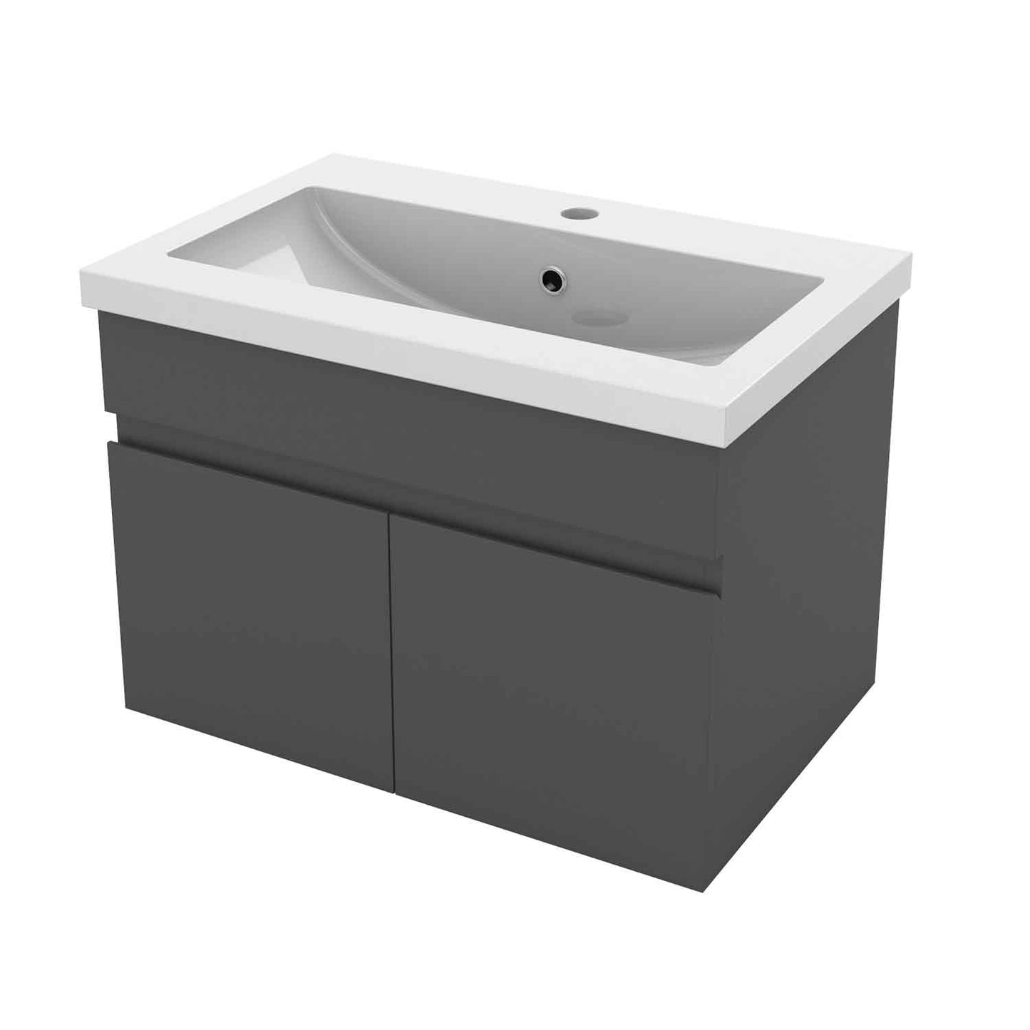 Badmöbel Set ADELA 60 cm Standschrank Anthrazit Waschbecken mit Unterschrank mit Soft-Close Funktion