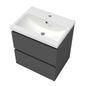 Badmöbel Set 50 cm Anthrazit Waschbecken mit Unterschrank Soft-Close