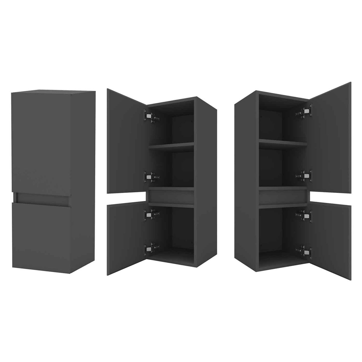 Midischrank 83 cm Hängeschrank Badschrank Badezimmer Schrank Weiß Matt
