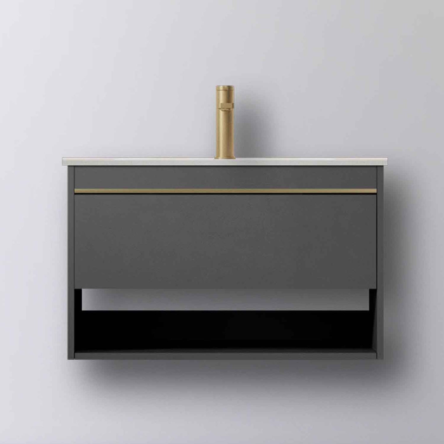 Badmöbel Set 80 cm Weiß Waschbecken mit Unterschrank inkl. 1-Schubladen Soft-Close Funktion