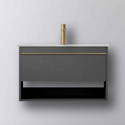 Badmöbel Set 80 cm Weiß Waschbecken mit Unterschrank inkl. 1-Schubladen Soft-Close Funktion