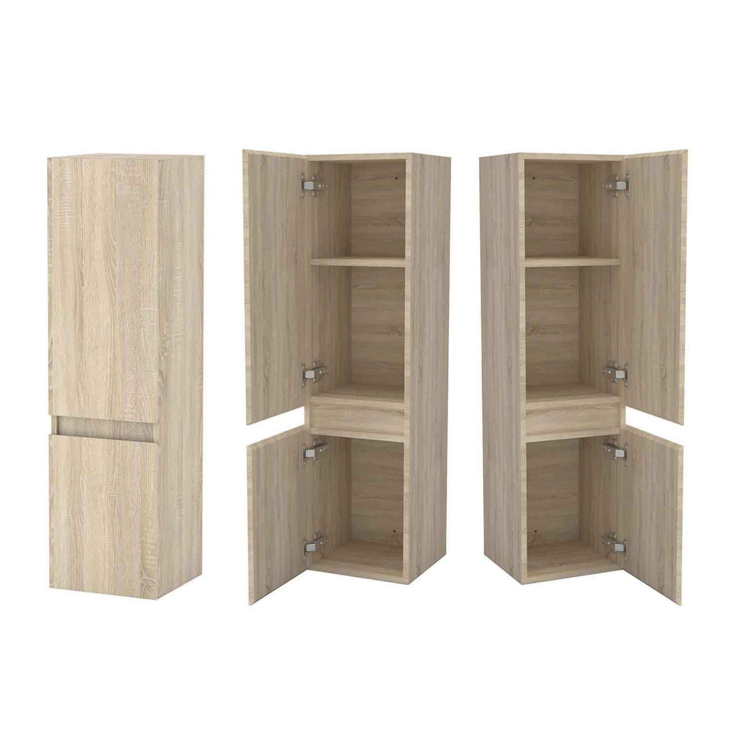 Hochschrank 110 cm Hängeschrank Badschrank Badezimmer Schrank Eiche Matt