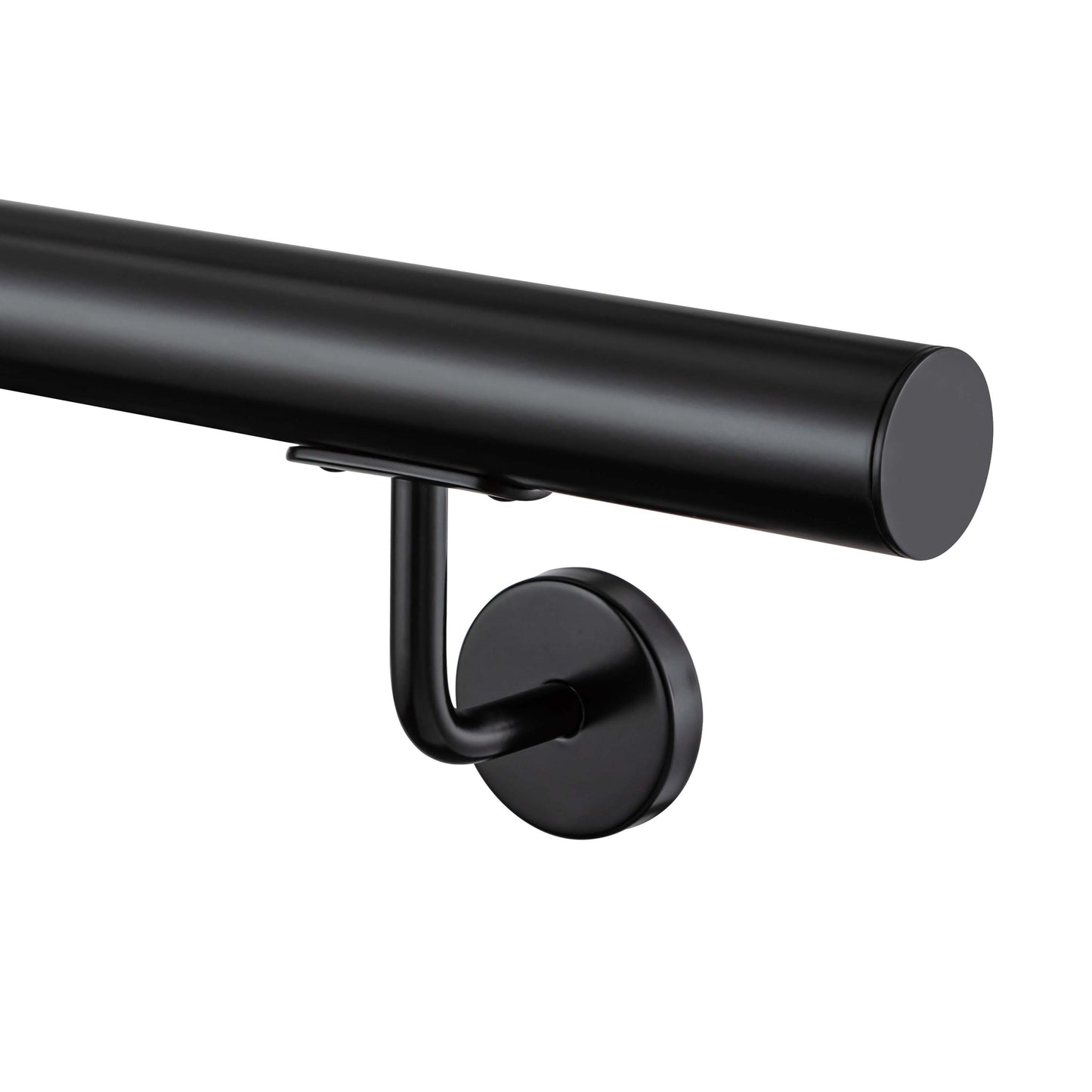 OZEAN Wandhandlauf Edelstahl 80-240 cm | 3mm verstärkte Lasche & 5mm Basis | Silber/Schwarz/Holzoptik