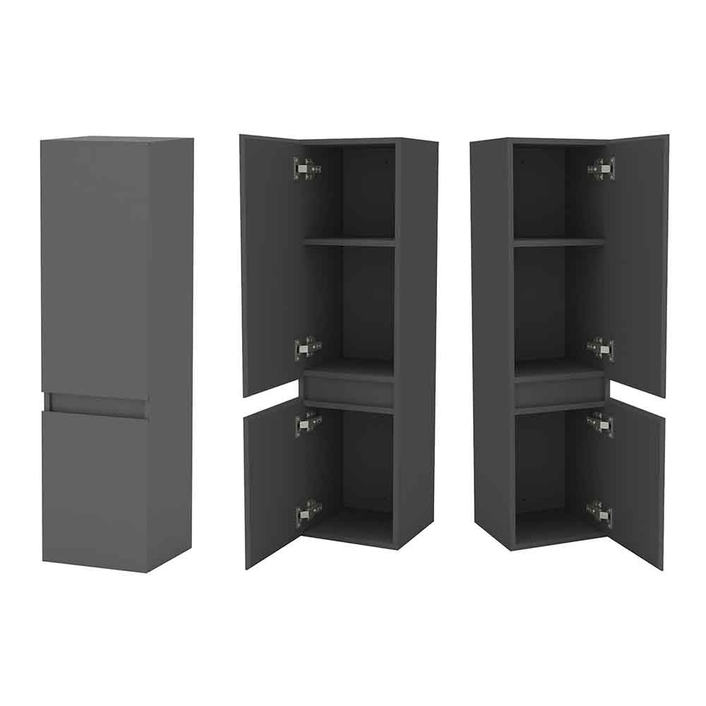 Hochschrank 110 cm Hängeschrank Badschrank Badezimmer Schrank Weiß Matt