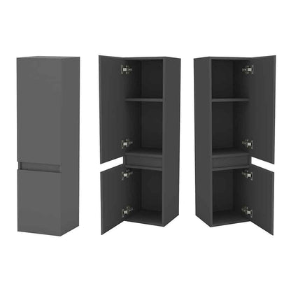 Hochschrank 110 cm Hängeschrank Badschrank Badezimmer Schrank Weiß Matt