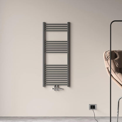 1200x500mm BadHeizkörper Handtuchhalter Handtuchtrockner Gerade Anthrazit Mittelanschluss 619W