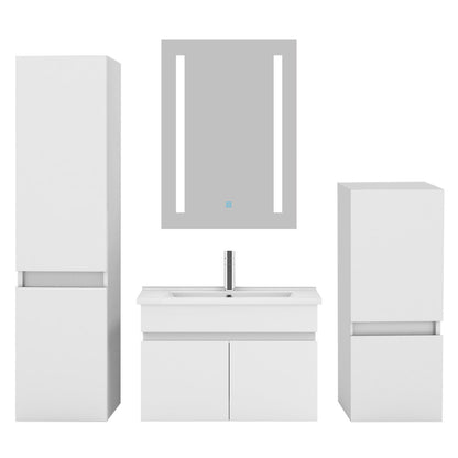 Hochschrank 110 cm hoch Hängeschrank Softclose Weiß-B