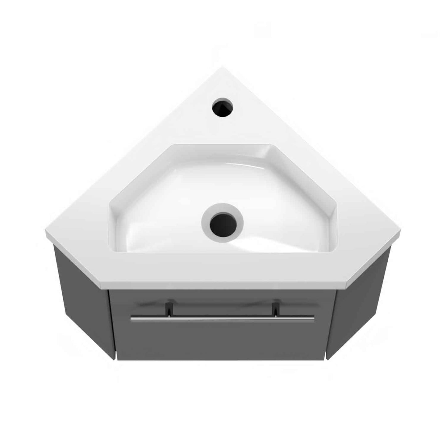 Badmöbel Set 40 cm Anthrazit mitUnterschrank inkl. 1-Tür Soft-Close Funktion