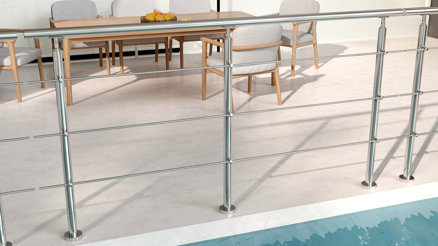 200cm Edelstahl Geländer Treppengeländer Handlauf Treppen Brüstung Innen und Außen